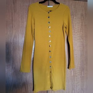 Yellow Button Down Dress Size L